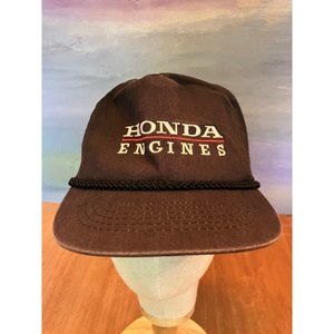 Vintage Honda Engines Trucker Hat Sun Faded Snapback Cap Cord Rope Black
